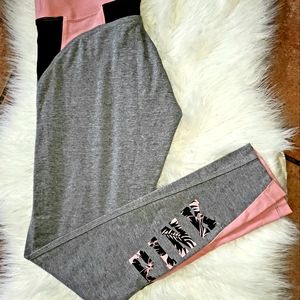 PINK Victoria Secret YOGA leggings pink & gray
